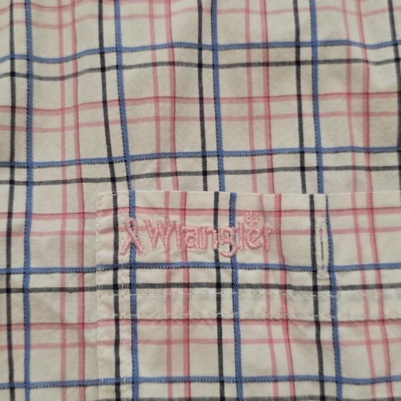 Wrangler Western Shirt Mens 2XLT Pink Breast Cancer Awareness Ribbon Button Down - Picture 3 of 8